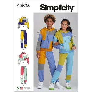 Simplicity Sewing Pattern S9695 Girls' and Boys' Hoodie and Jogger Set