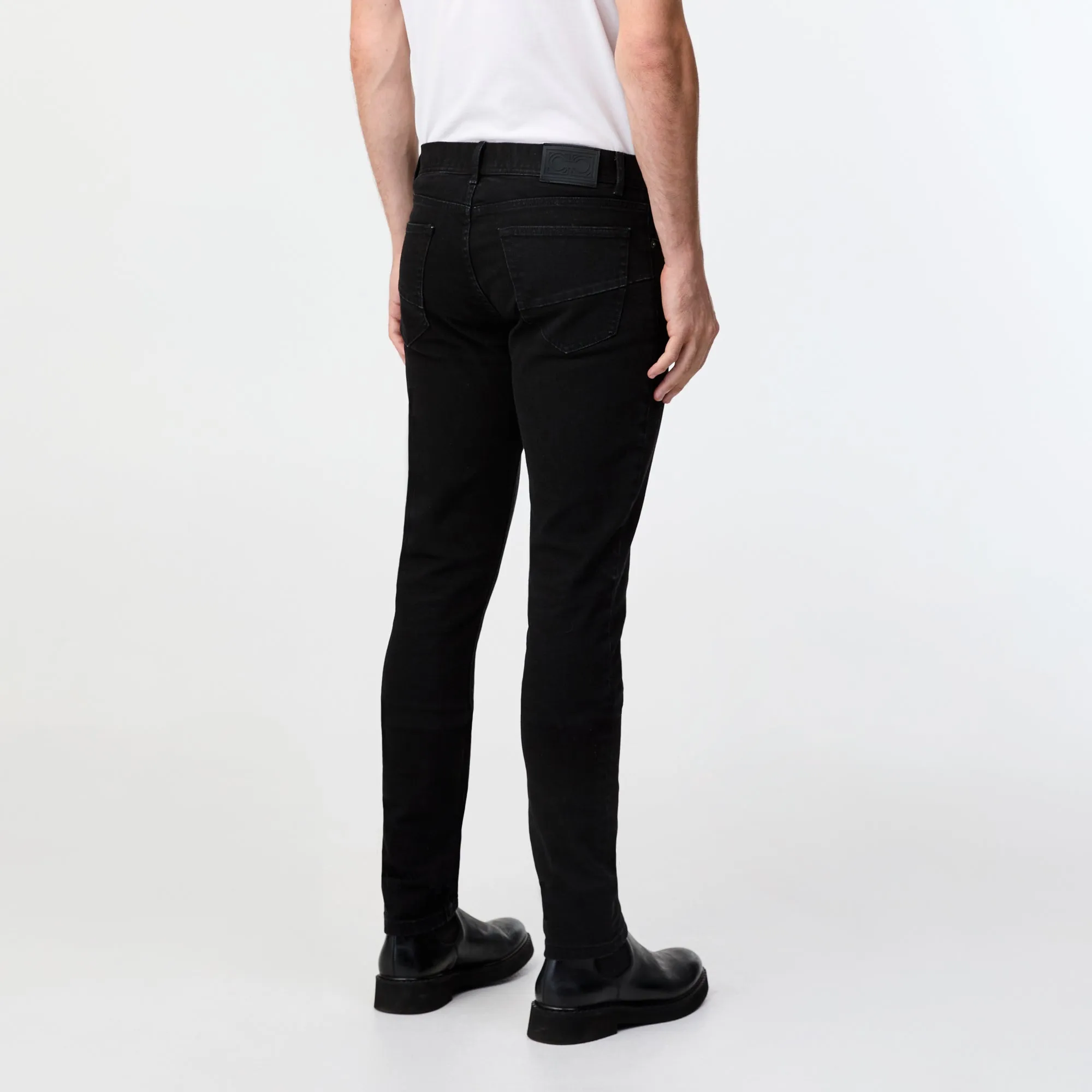 Skinny Fit Washed Denim Jeans Black