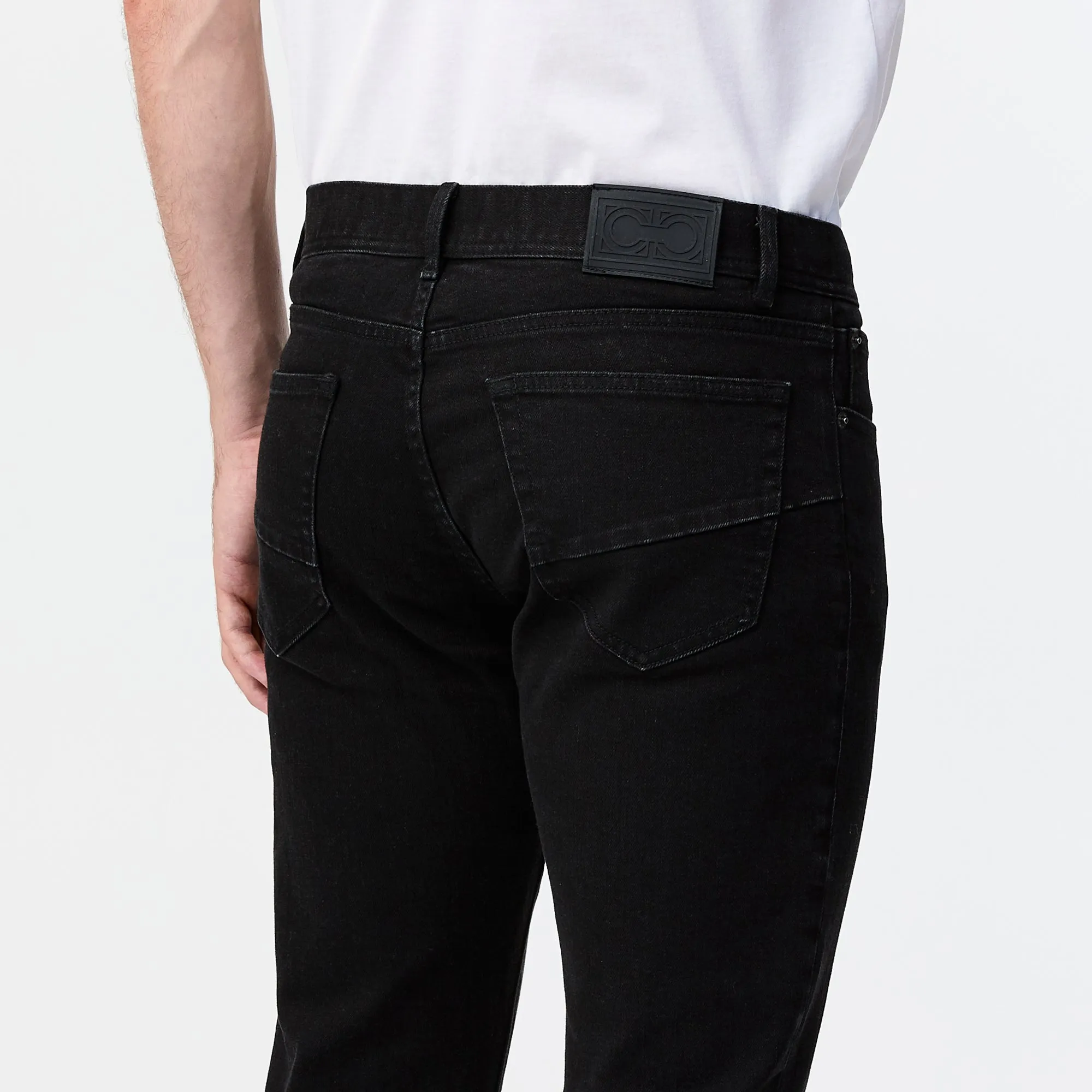 Skinny Fit Washed Denim Jeans Black