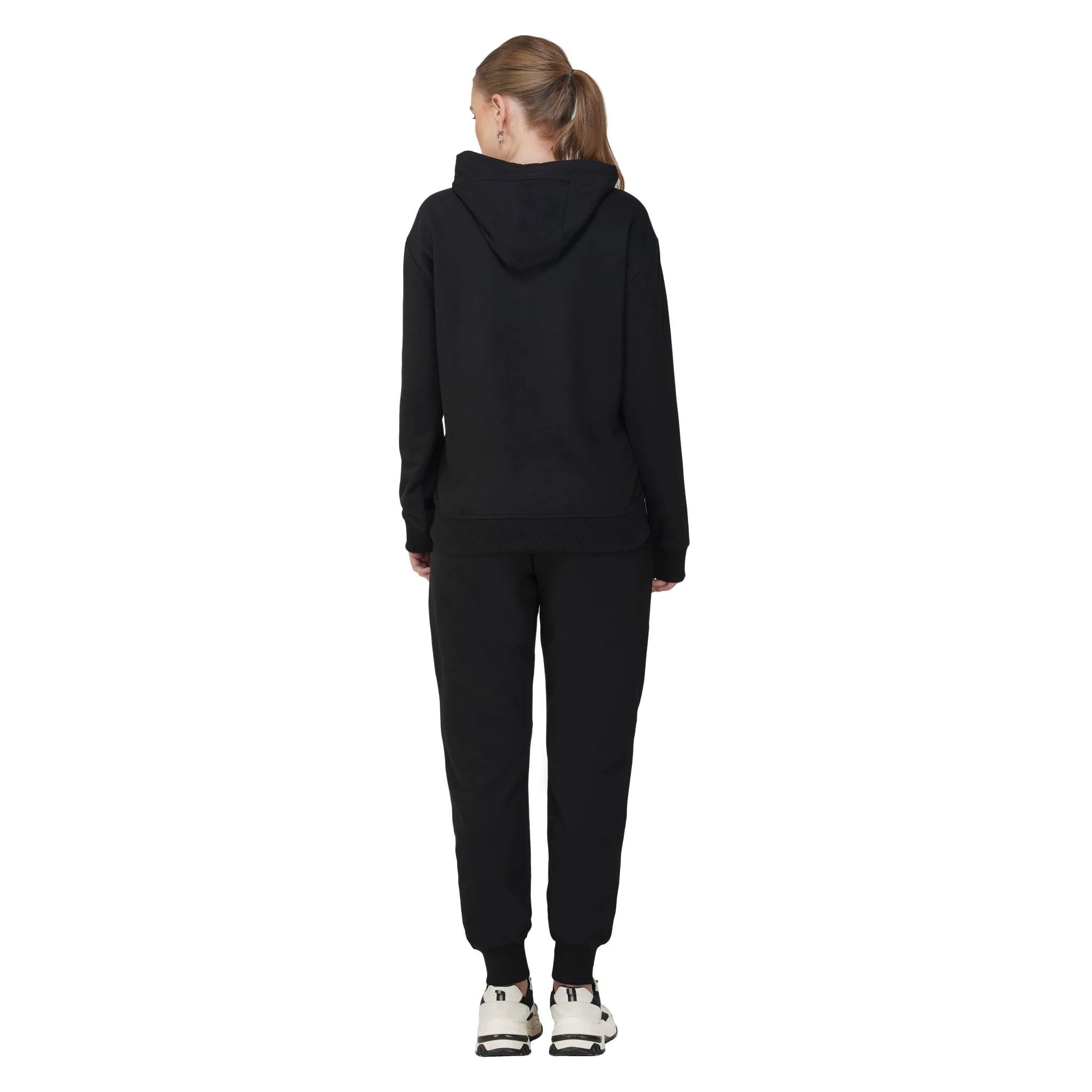 SLAY. Women's Limited Edition All Black Plotter Puff Print Tracksuit - Hoodie & Jogger Co-ord Set
