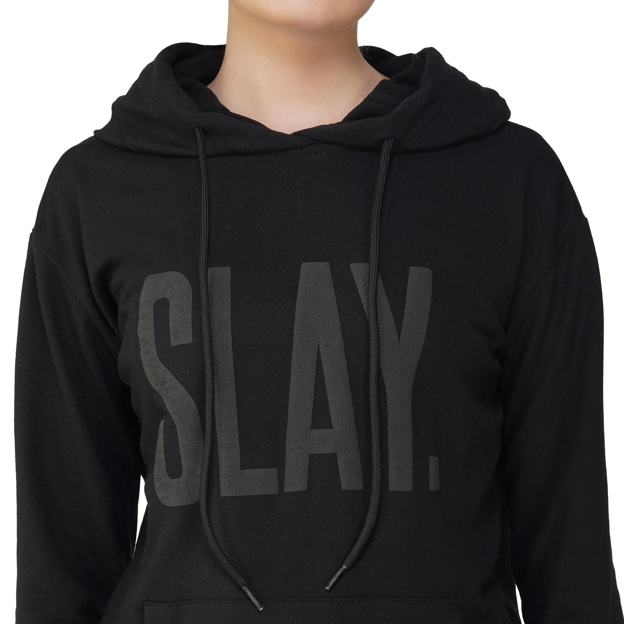 SLAY. Women's Limited Edition All Black Plotter Puff Print Tracksuit - Hoodie & Jogger Co-ord Set