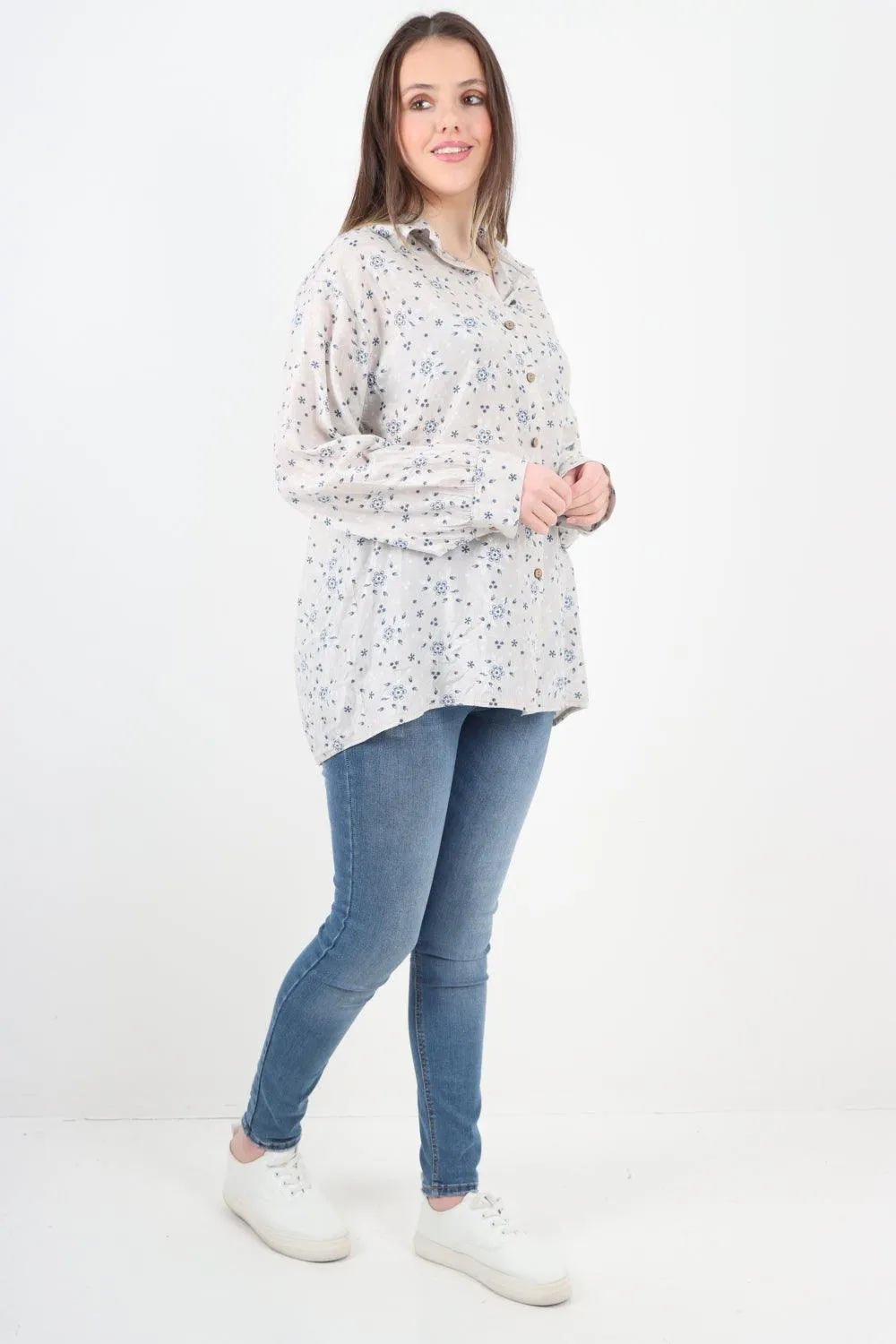 Small Ditsy Floral Print Shirt Top