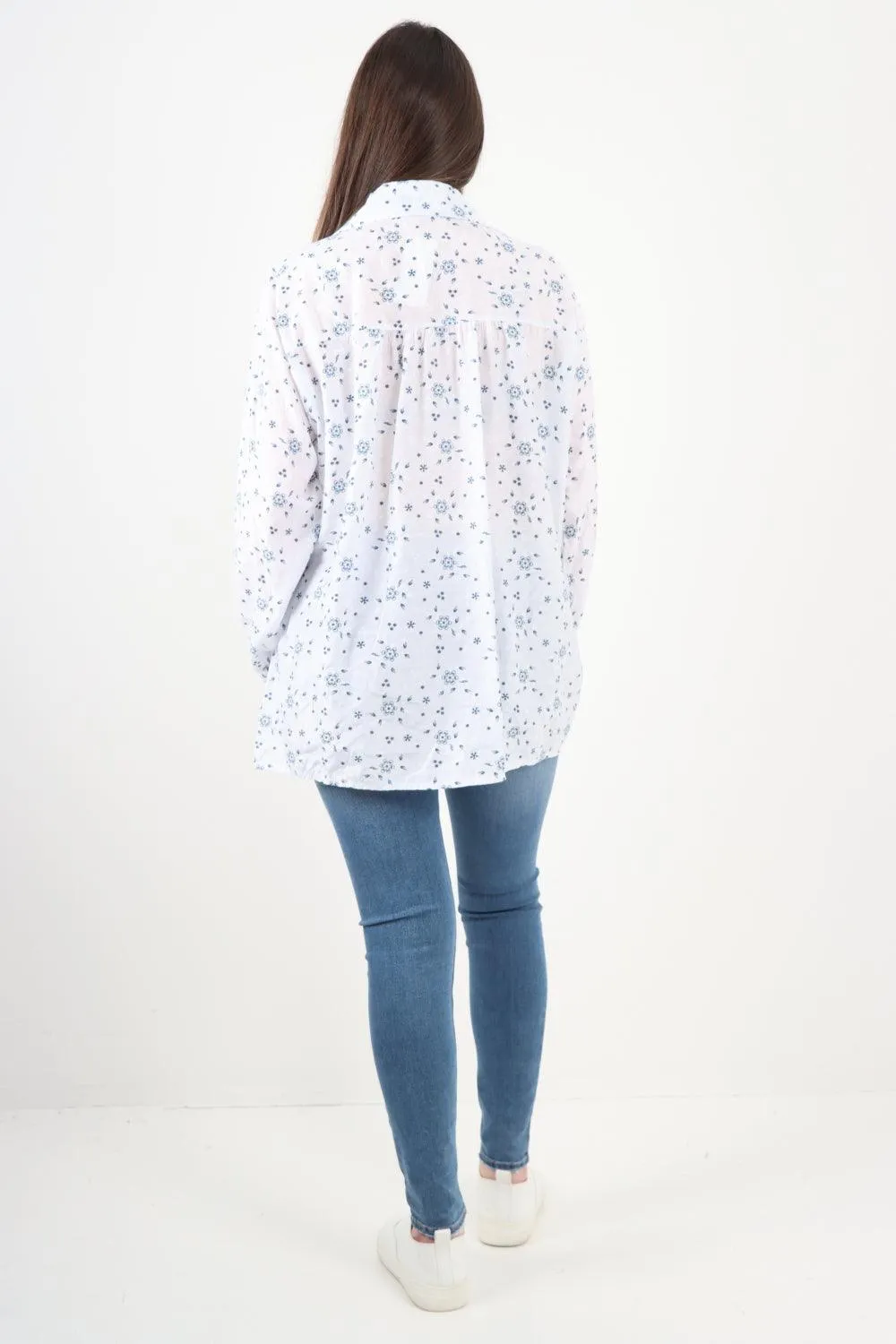 Small Ditsy Floral Print Shirt Top