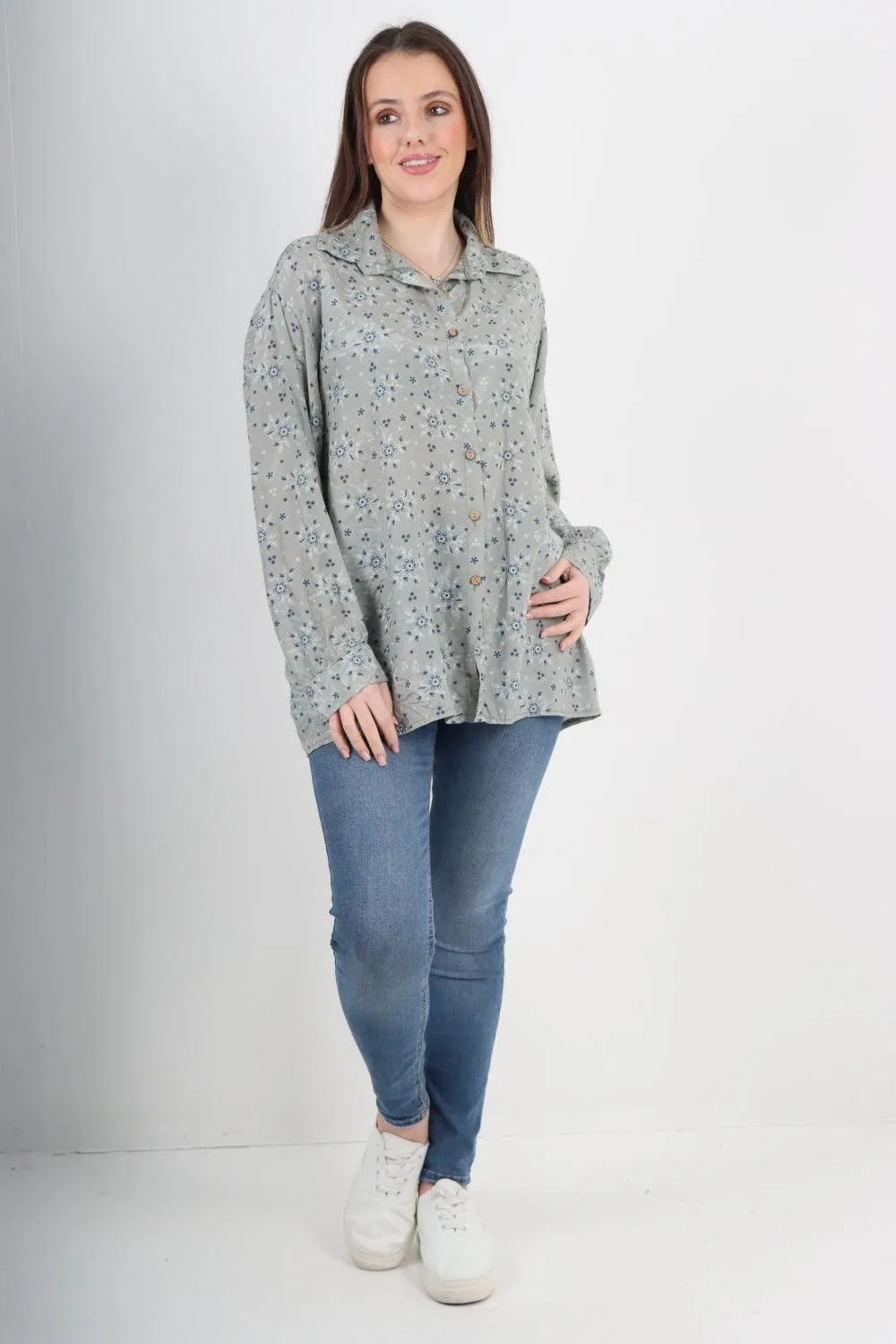 Small Ditsy Floral Print Shirt Top