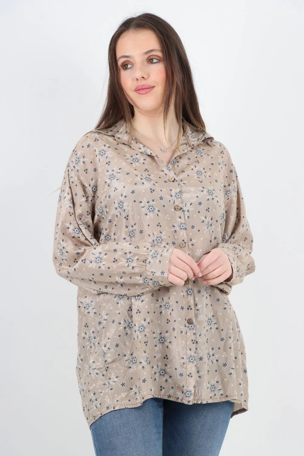 Small Ditsy Floral Print Shirt Top