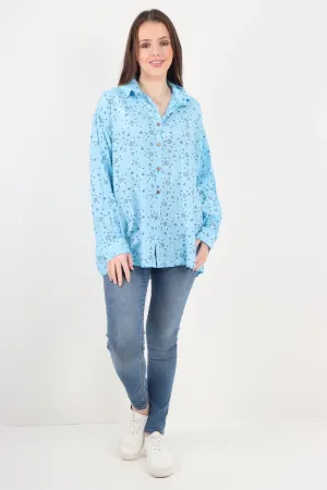 Small Ditsy Floral Print Shirt Top