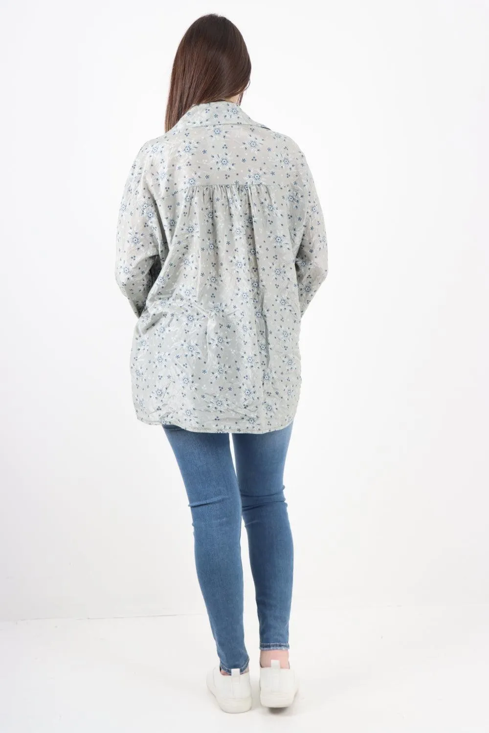Small Ditsy Floral Print Shirt Top