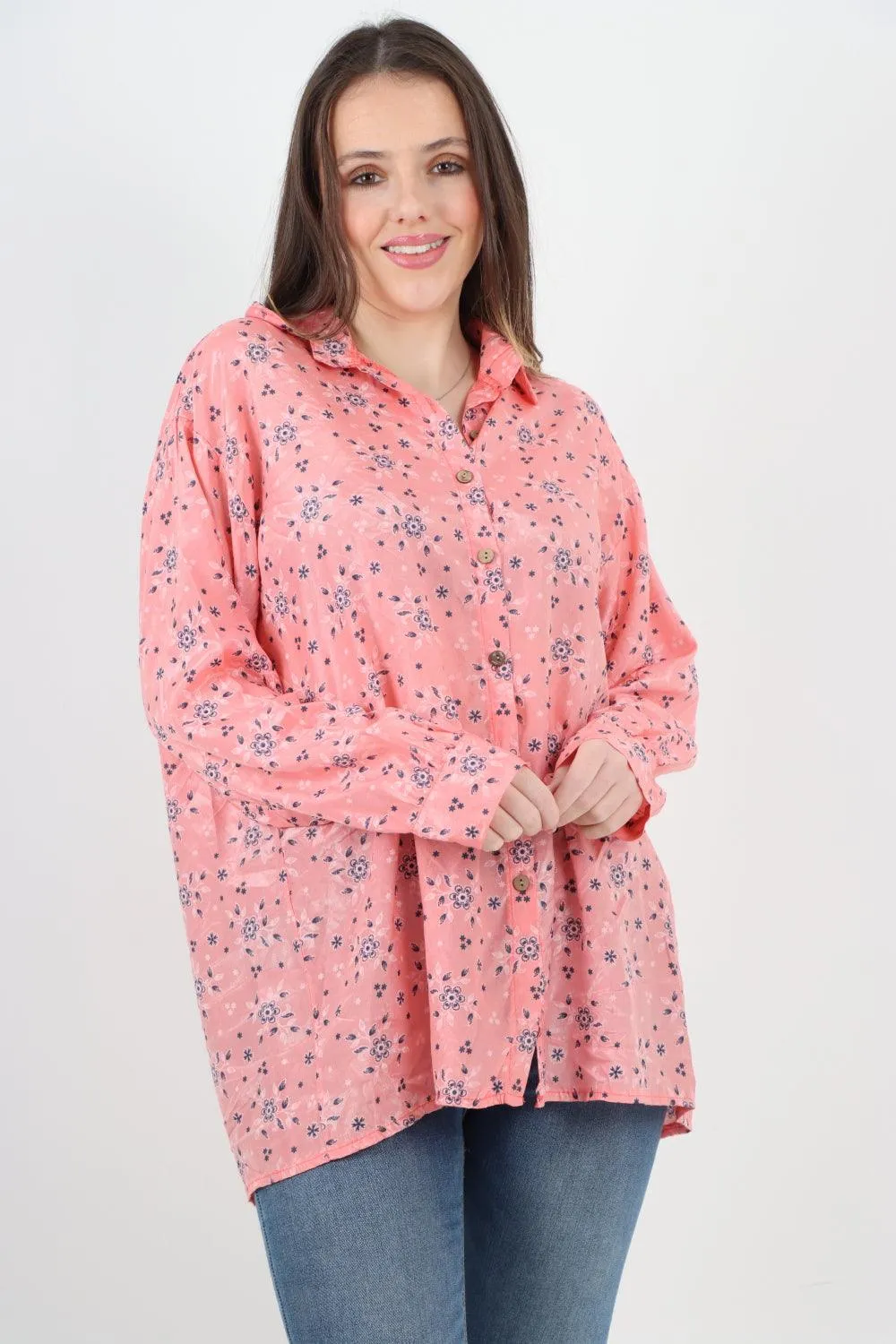 Small Ditsy Floral Print Shirt Top