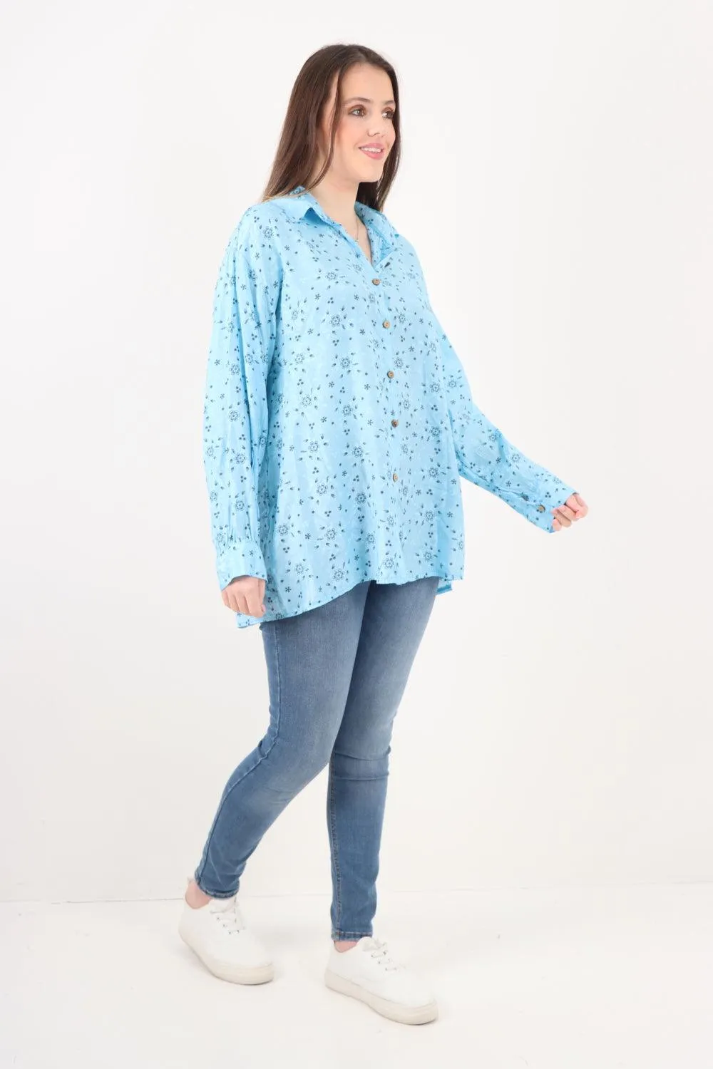 Small Ditsy Floral Print Shirt Top