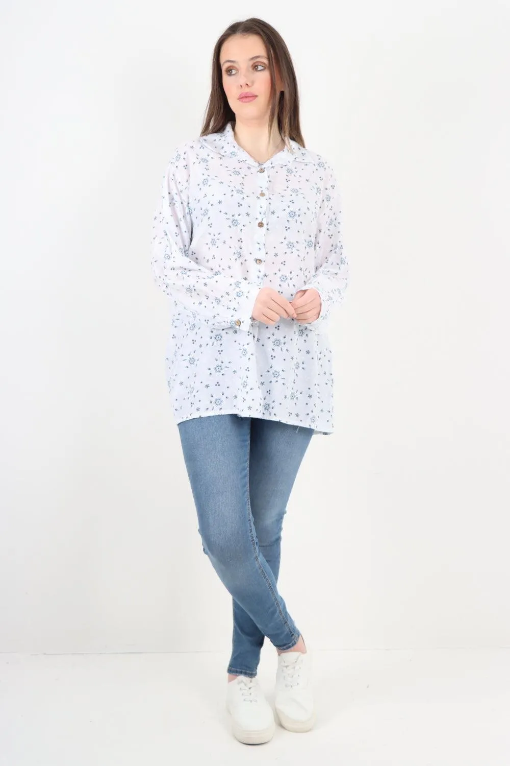 Small Ditsy Floral Print Shirt Top