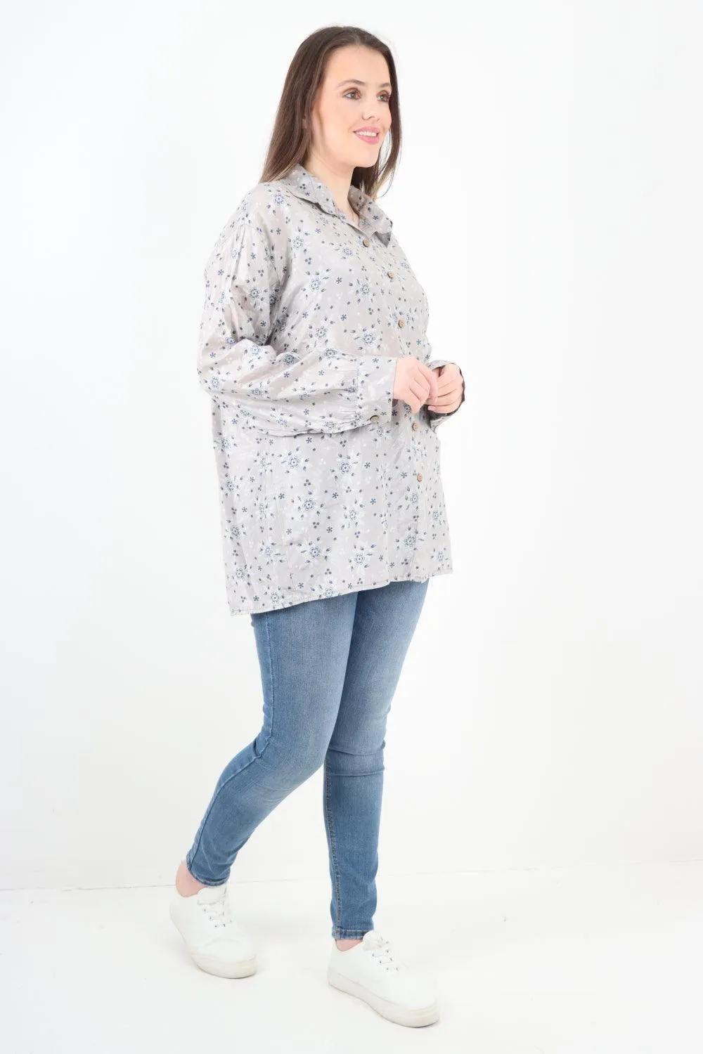 Small Ditsy Floral Print Shirt Top