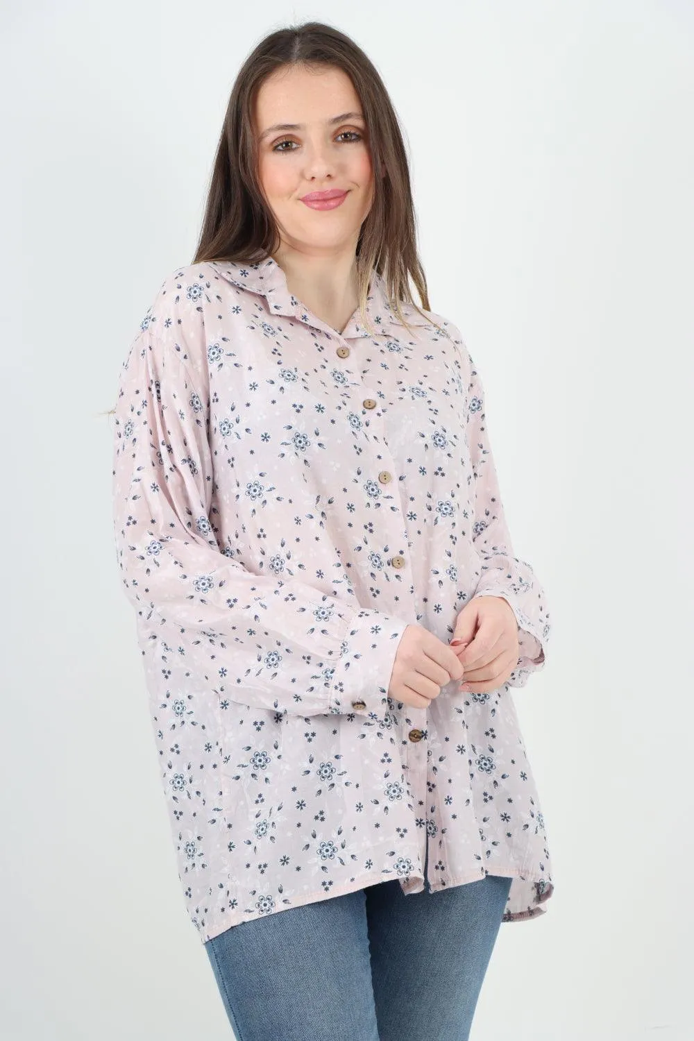 Small Ditsy Floral Print Shirt Top