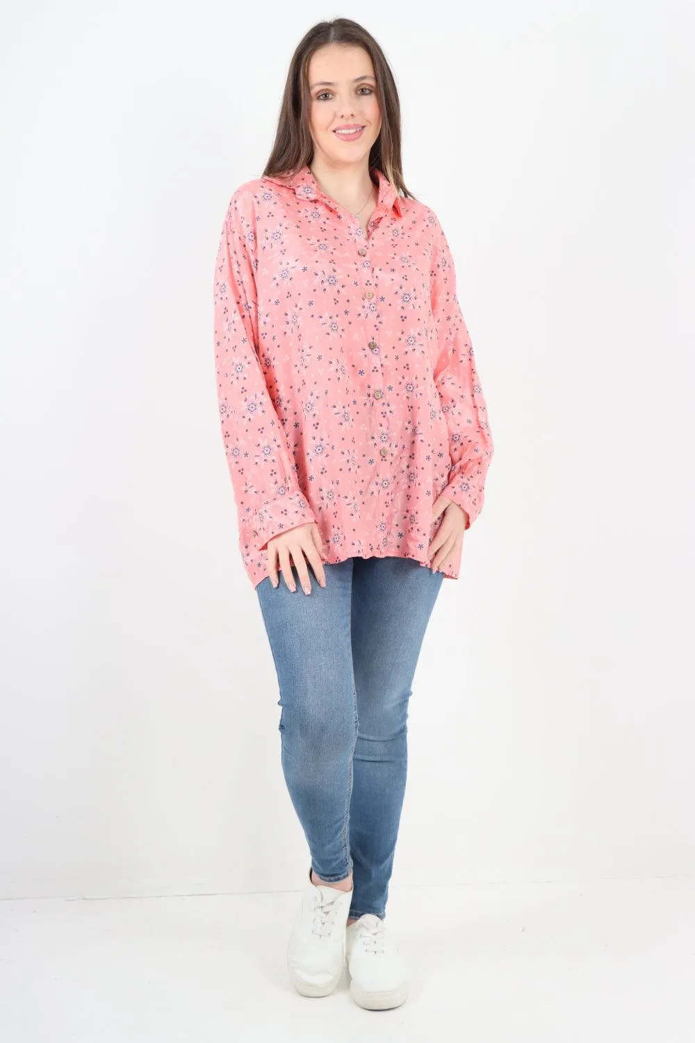 Small Ditsy Floral Print Shirt Top