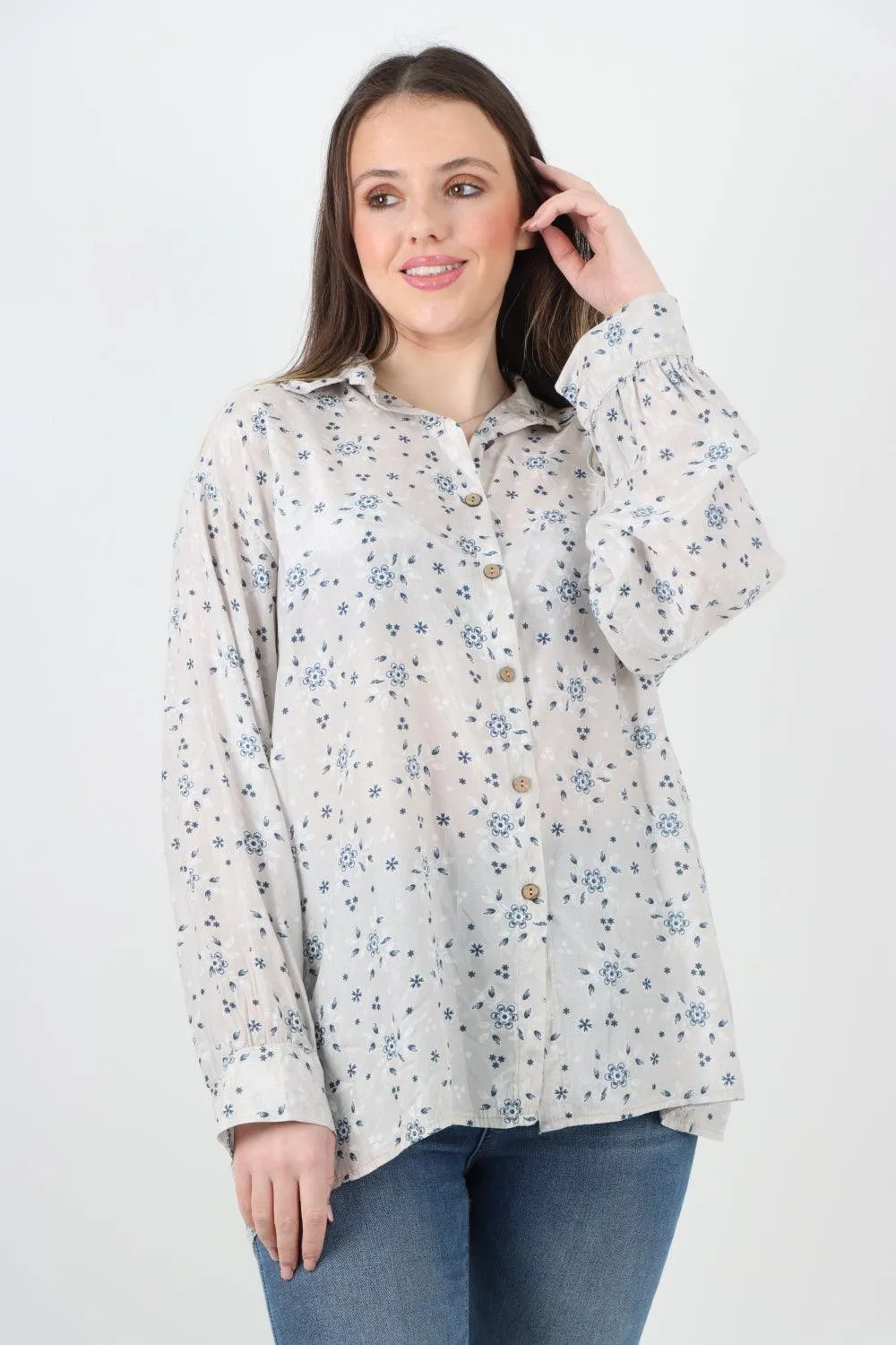 Small Ditsy Floral Print Shirt Top