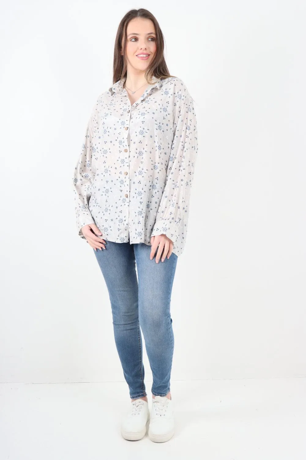 Small Ditsy Floral Print Shirt Top