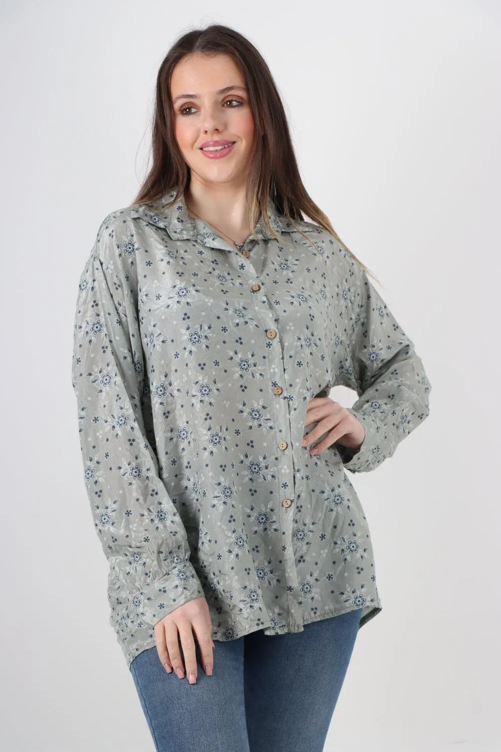 Small Ditsy Floral Print Shirt Top