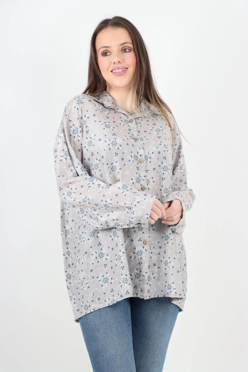 Small Ditsy Floral Print Shirt Top