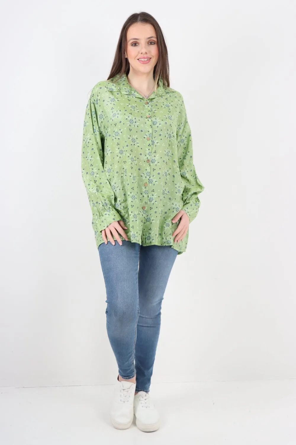Small Ditsy Floral Print Shirt Top
