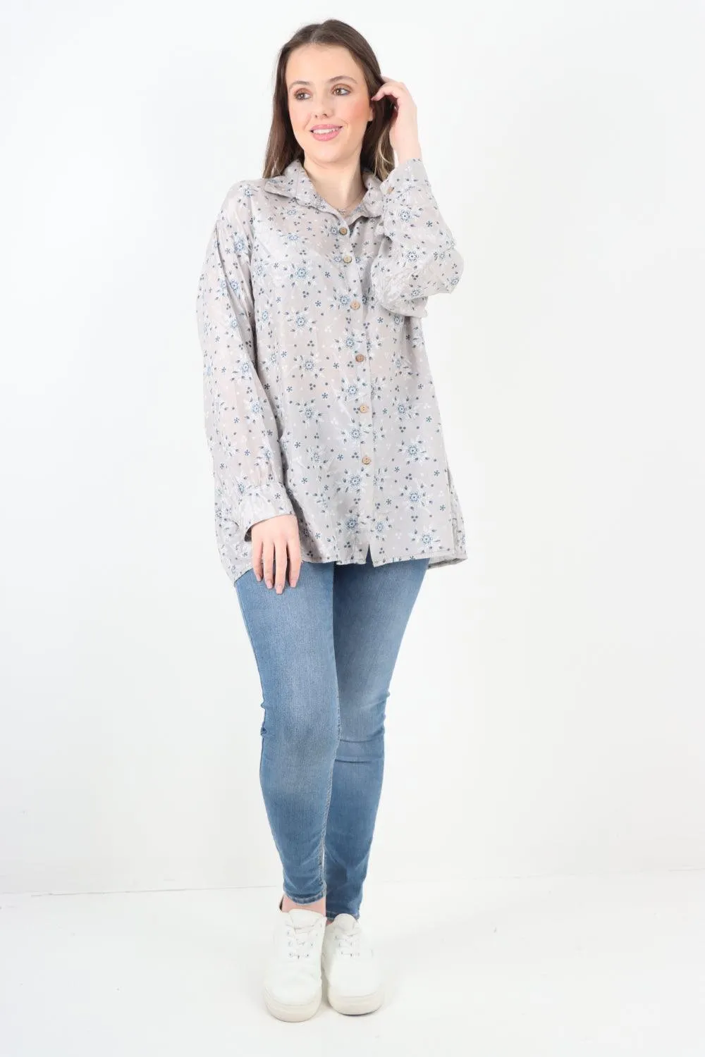 Small Ditsy Floral Print Shirt Top