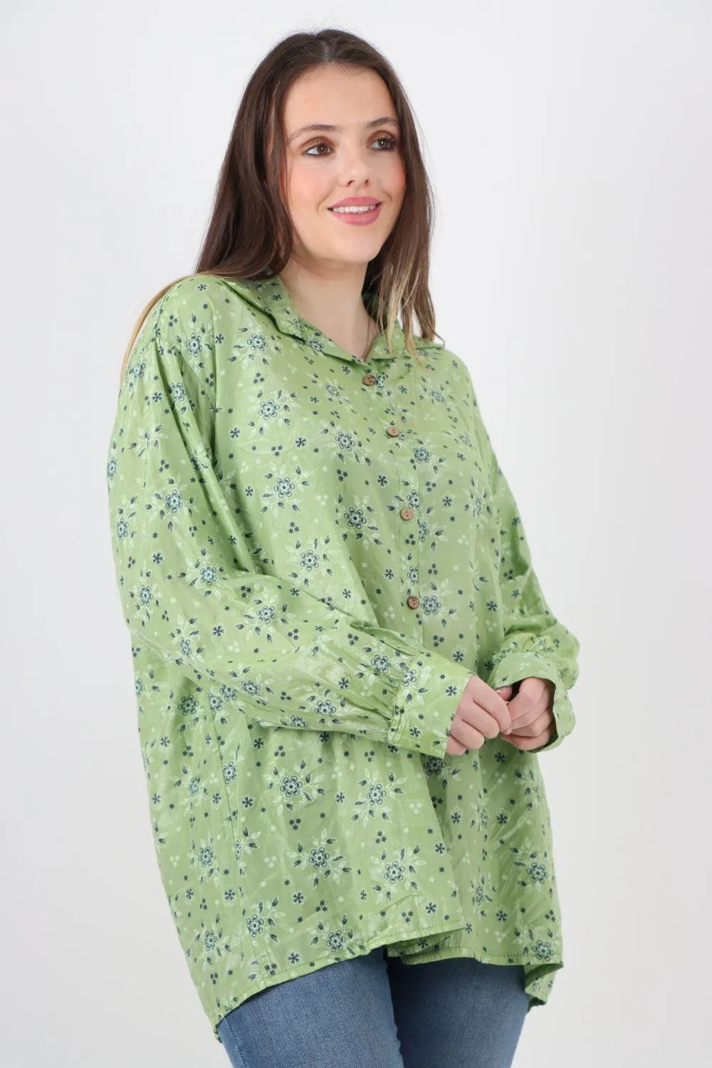 Small Ditsy Floral Print Shirt Top