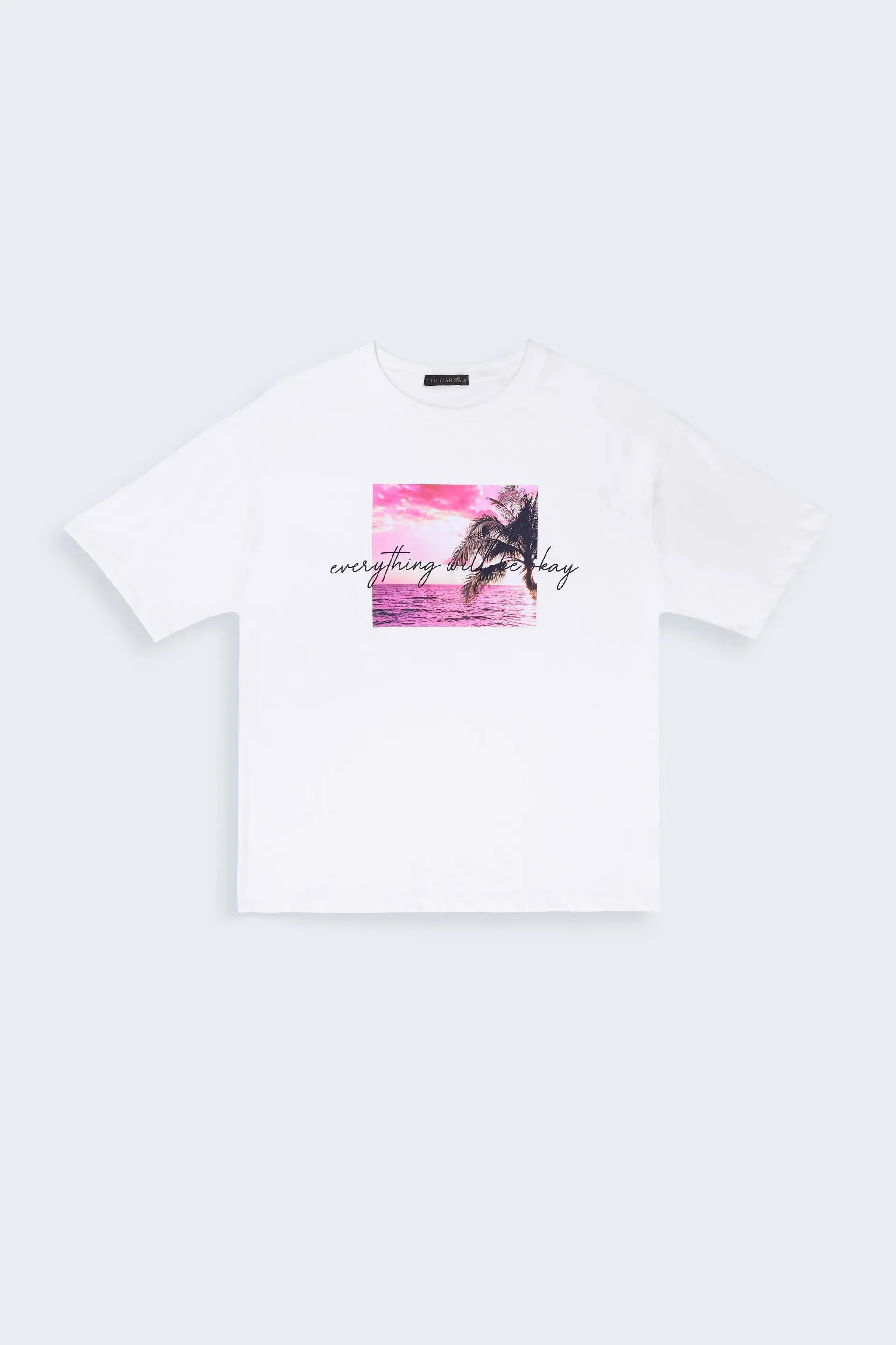 Text Printed Graphic Oversized T-Shirt