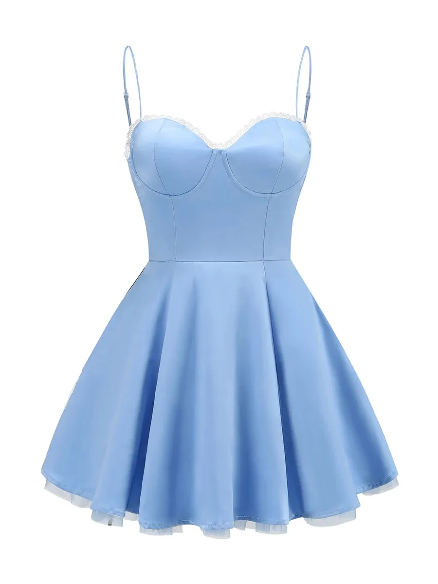 Trend4us Women's Chic Sweetheart Flare Mini Dress