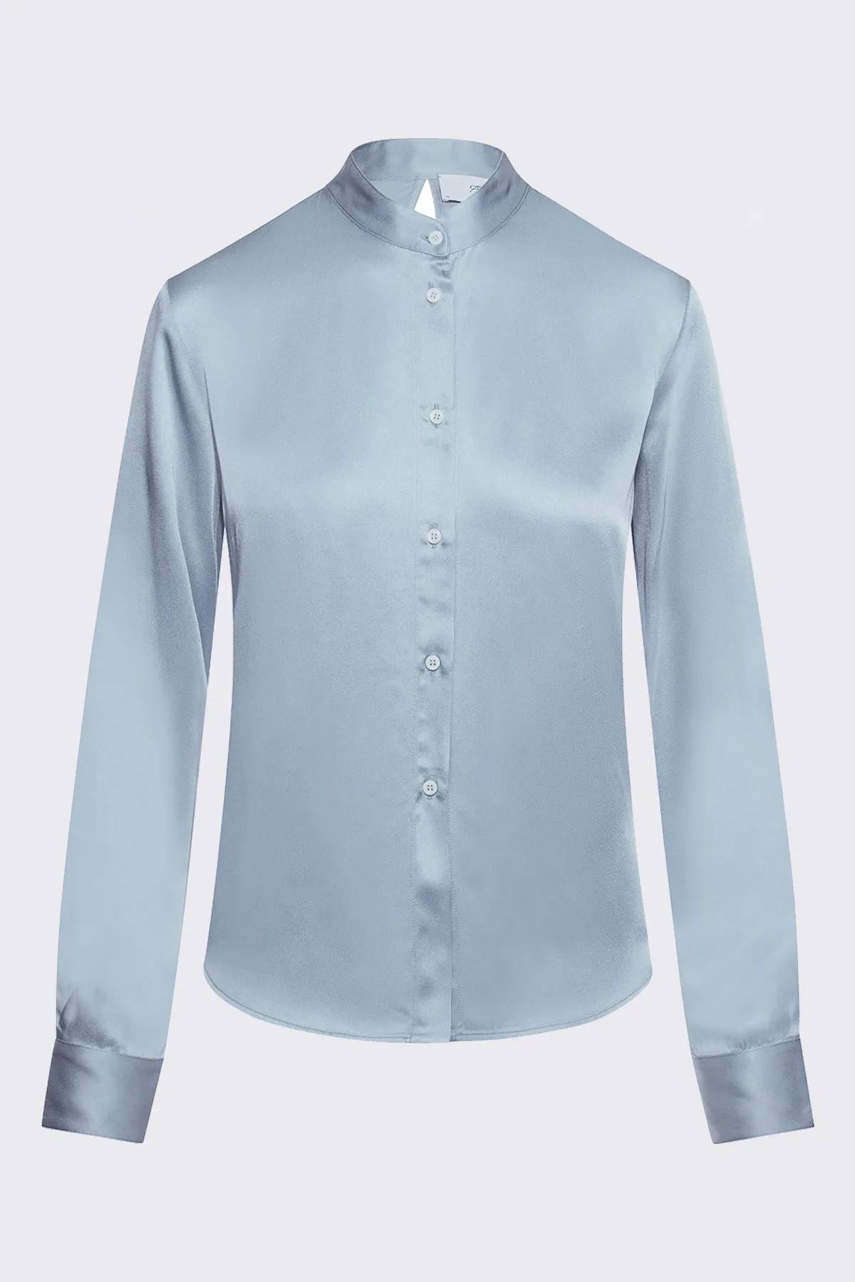 TWIST BACK BUTTON FRONT SHIRT | DUSTY BLUE