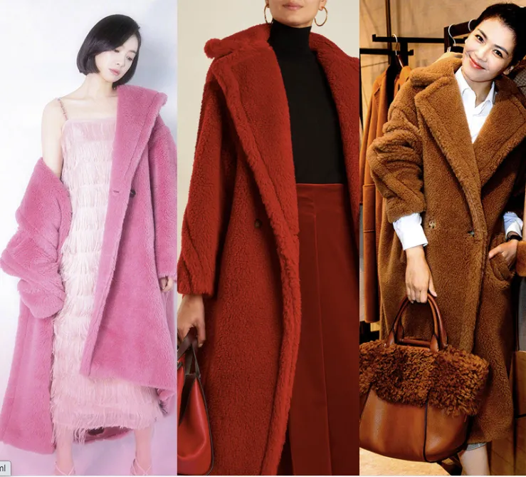women long faux fur warm overcoat