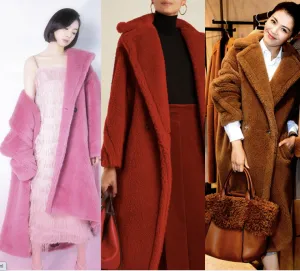 women long faux fur warm overcoat