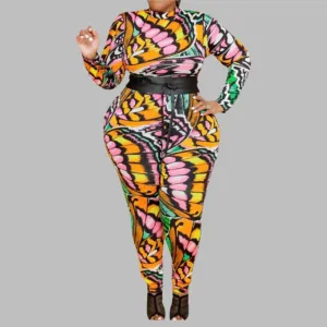 WOMEN "Enchanting Pink Butterfly Design Jumpsuit"